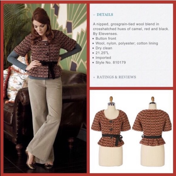 Anthro "Tammany Tweed Jacket" by Elevenses - Picture 4 of 16